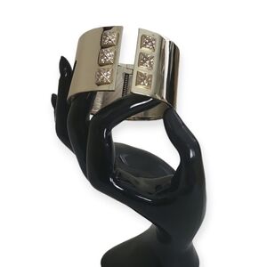 Victoria's Secret "Scandalous" Goldtone & Rhinestone Hinged Cuff Bracelet